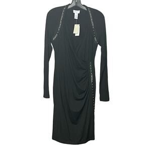 CARMEN by Carmen Marc Valvo dress black sexy studded  mobwife MSRP $128 size L